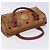 Borsa MCM Logogram Vicetos in pelle PVC marrone oro Auth 131735 D'oro - vista 6