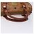 Borsa MCM Logogram Vicetos in pelle PVC marrone oro Auth 131735 D'oro - vista 7