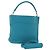Borsa a Spalla FENDI Anna in Pelle 2way Blu Turchese Auth mr1226V