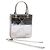 PRADA Borsa a Mano Pelle Metallica Argento Auth 59813SV