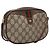 Borsa a Spalla GUCCI GG Supreme Web Sherry Line PVC Beige Marrone Argento Auth BA103