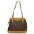 Céline Borsa a Spalla Cicada in Tela Macadam CELINE in Pelle PVC Marrone Oro Auth BD771 D'oro - vista 2