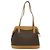 Céline Borsa a Spalla Cicada in Tela Macadam CELINE in Pelle PVC Marrone Oro Auth BD771 D'oro - vista 3