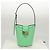 Borsa a Spalla Gancini in Pelle Verde Argento Salvatore Ferragamo Auth 107228AV - vista 12