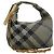 Borsa a mano mini Peg Duffle con catena Burberry grigia Auth 107507SV Marrone