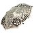 Chanel Ombrello pieghevole in nylon bianco e nero CC Auth BA2522
