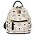 MCM Vicetos Logogram Backpack PVC Leather White Navy gold Auth BA110 Golden Navy blue - view 2