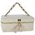 Bolso CHANEL Vanity Chain Wild Stitch de algodón blanco CC Auth 104339AV