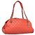 CHANEL Borsa a Spalla Matelassé in Pelle Caviar Arancione Argento CC Auth 126379