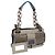Borsa a spalla in pelle beige grigio argento con chiusura a lucchetto BALENCIAGA Auth am6814V