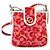 Céline Bolso de Hombro de Lona Roja Auth 112849V - vista 13