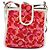 Céline Bolso de Hombro de Lona Roja Auth 112849V - vista 2