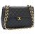 CHANEL Grande Borsa Matelassé 34 con Catena in Pelle Caviar Nera Oro CC Auth 25984SA Nero D'oro