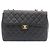 CHANEL Grande Borsa Matelassé 34 con Catena in Pelle Caviar Nera Oro CC Auth 25984SA Nero D'oro - vista 13