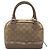 LOUIS VUITTON Borsa a Mano Little Alma in Satin Monogram Grigio M92147 LV Auth MY080 Marrone - vista 3