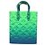 LOUIS VUITTON Borsa Sac Plat XS Monogram Taurillon Illusion M81221 LV Auth 47623SM Blu Verde - vista 13