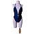 Alessandra Rich Lurex Halter Badeanzug Navy Blau Marineblau