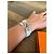 Bracciale Hermès Kelly Double Tour Bianco Pelle - vista 3