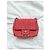 Chanel Flap Mini Borsa Quadrata Crochet Pelle di Agnello Rossa Rosa - vista 4