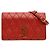 Saint Laurent Rote Diamant-gestepptes Lammleder Angie Kette Tasche