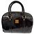 Borsa Boston MCM in pelle verniciata nera e oro Nero Gold hardware