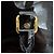 Borsa Boston MCM in pelle verniciata nera e oro Nero Gold hardware - vista 12