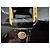 Borsa Boston MCM in pelle verniciata nera e oro Nero Gold hardware - vista 4