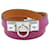 Hermès Pulseira de couro de dupla volta banhada a paládio Violet Rivale Roxo  - vista 1
