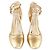 Chanel Gold Interlocking CC Logo T Strap Pumps Golden