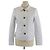 Burberry White/Checked Collar Diamond Quilted Button Front Jacket