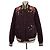 Dolce & Gabbana Maroon Quilted Embroidered Button Studded Bomber Jacket Brown