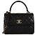 Borsa Chanel nera trapuntata piccola Trendy CC con manico superiore Nero