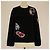 Schwarzer Pullover mit bestickten Patches von Louis Vuitton