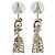 Orecchini Chanel in metallo dorato con cristalli e perle finte CC Arrow D'oro