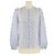 Blusa de manga larga bordada azul en polvo con botones Zimmermann