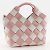 Piccola borsa a mano intrecciata Loewe Rosa Bianco - vista 3