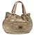 Borsa a mano Canage in nylon beige e oro Christian Dior Auth bs28087 D'oro