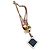 Collana Fendi placcata oro con cubo nero D'oro