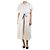 Altuzarra Vestido fluido crema con cinturón marrón - talla UK 10