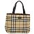 Borsa a mano in PVC beige con motivo Nova Check di BURBERRY Argento Auth ki5862