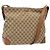 Borsa a Spalla Gucci GG Canvas Web Sherry Line Beige Argento 308930 Auth ep9380