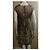 Marchesa Abito in pizzo ricamato e broccato in oro e nero D'oro Metallico - vista 2