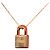 Collana Pendente O Kelly in Oro Placcato e Swift Hermès D'oro