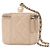 Chanel Mini Vanity Case in Caviar Iridescente Marrone Trapuntato con Catena e Perla in Alto Beige - vista 4