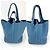 Borsa a mano in pelle blu Taurillon Clemence Picotin 22 MM di Hermès - vista 3