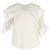 Blusa Listrada Sobreposta Chloé em Seda Branca Branco Cru