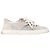 Sneakers basse Chanel CC in suede grigio e mesh