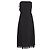 Theory Vestido midi sin tirantes Phyly con flecos en lino negro