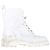 Botas de combate de cuero blanco con logo en relieve de Louis Vuitton Crudo