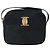Borsa a Spalla Vala in Camoscio Blu Navy e Oro Auth BA4188 di Salvatore Ferragamo D'oro - vista 2